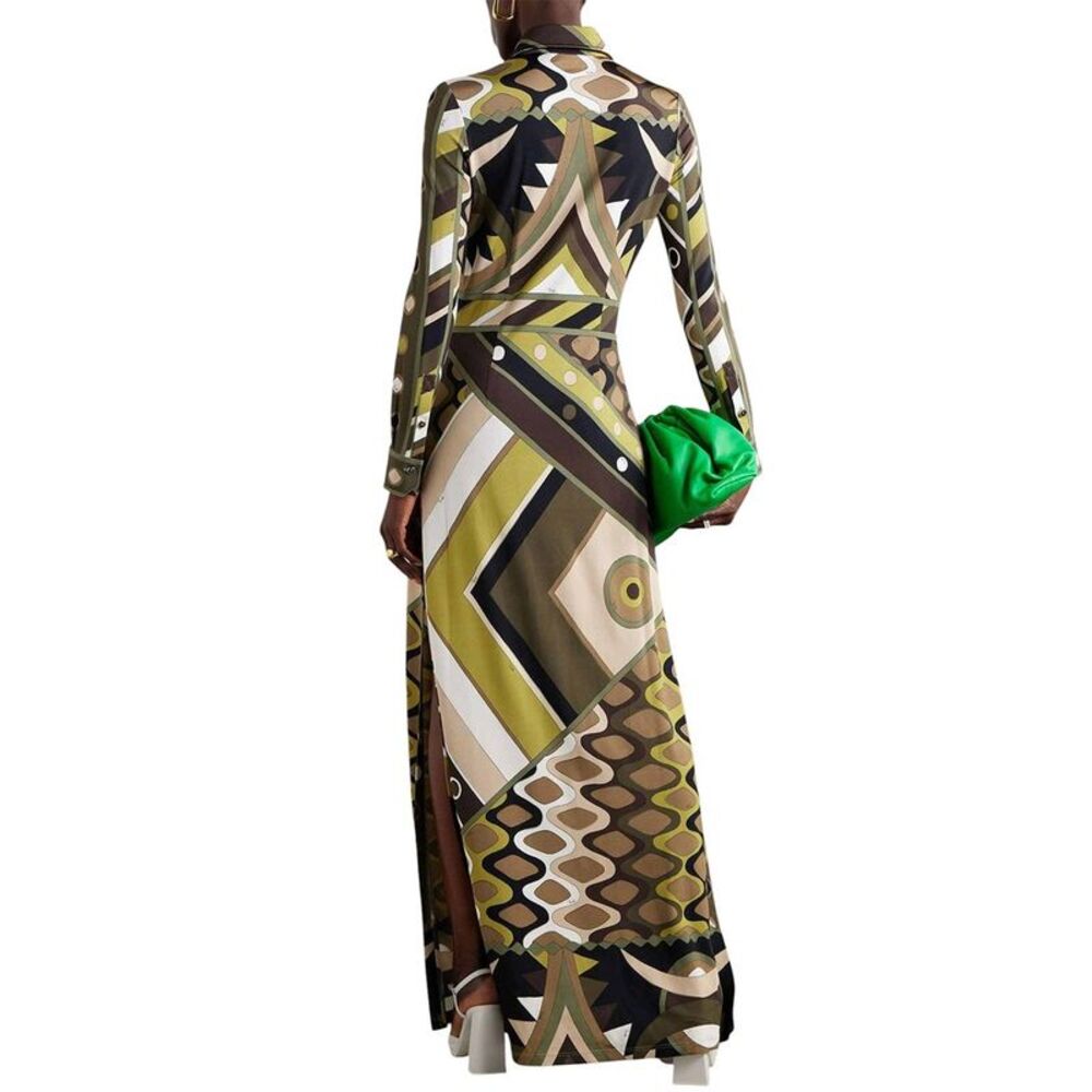 Geometric Patterned Midi Dress - Multicolor - Picture 2 of 3